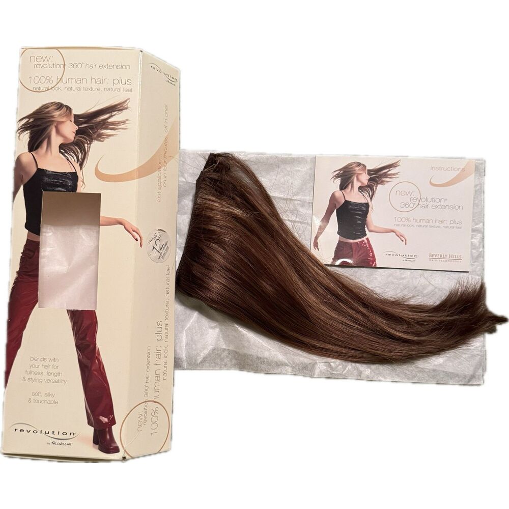 TressAllure Revolution 360 Hair Extension 100% Human Hair 12" Medium Brown Lvl 6